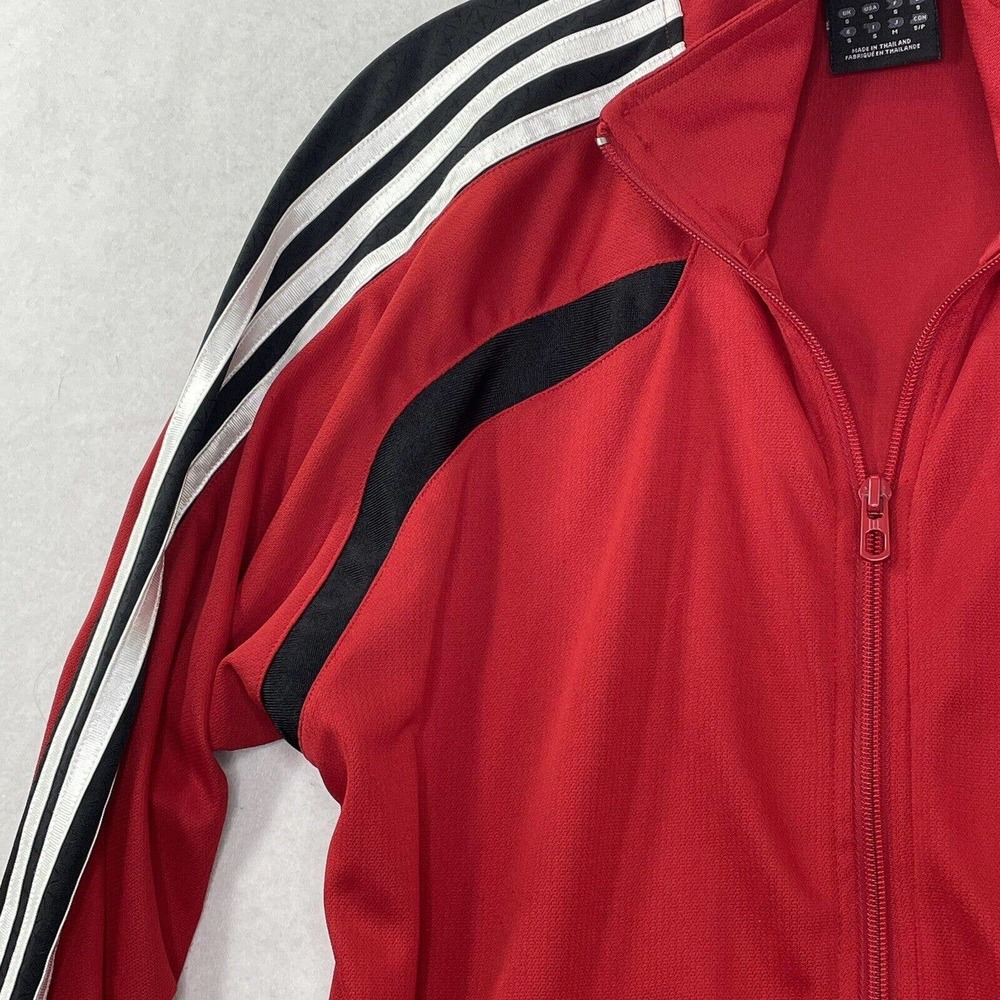 Adidas Full Zip Up Jacket Mens Small Tall Red Black Sporty Track Jacket - Picture 14 of 15